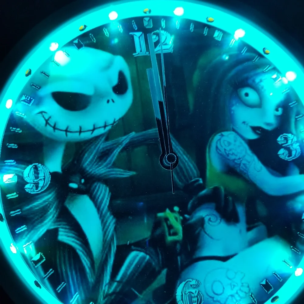 Jack n jill tattoo led lights clock